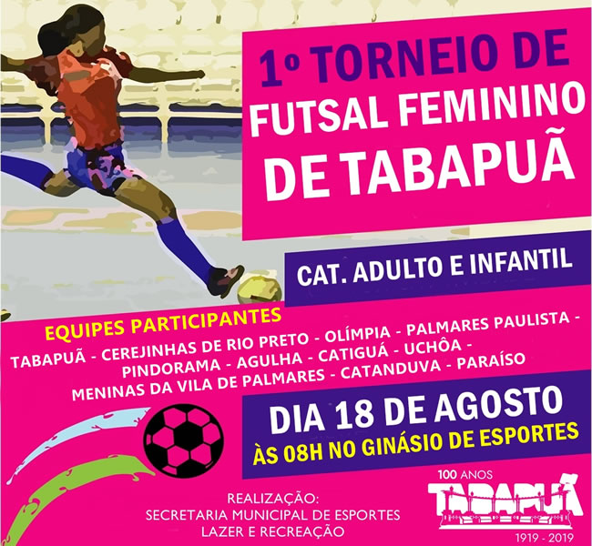 Cartaz do torneio de futsal feminino