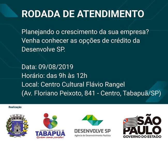 Cartaz sobre a Rodada de Atendimento