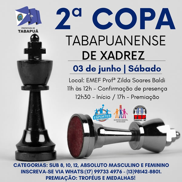 Copa de Xadrez Rápido - Prefeitura Municipal de Tabapuã