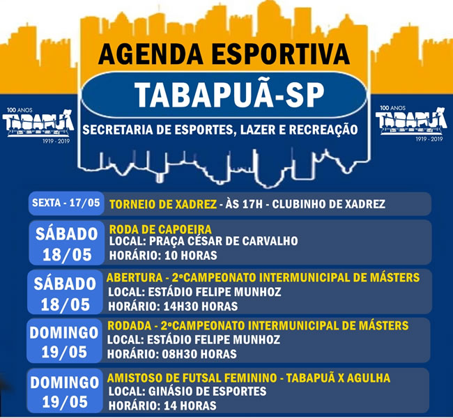 Cartaz sobre a agenda esportiva