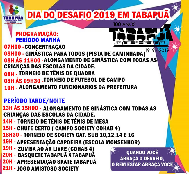 Cartaz sobre o Dia do Desafio