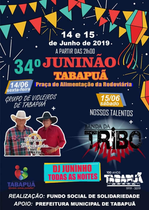 Cartaz sobre o Juninão de Tabapuã