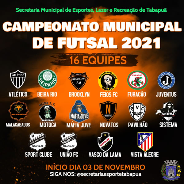 Seis equipes fizeram sua inscrição para o Torneio de Futebol de Campo 2021  - Prefeitura Municipal de Tabapuã