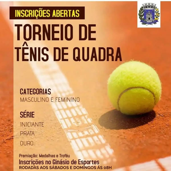 Inscreva-se para o Torneio de Tênis de Quadra - Prefeitura Municipal de  Tabapuã