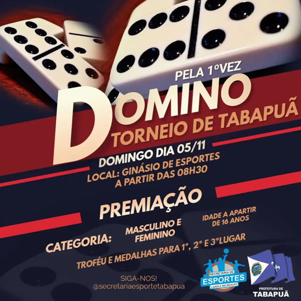 Regulamento do I Torneio Municipal de Dominó