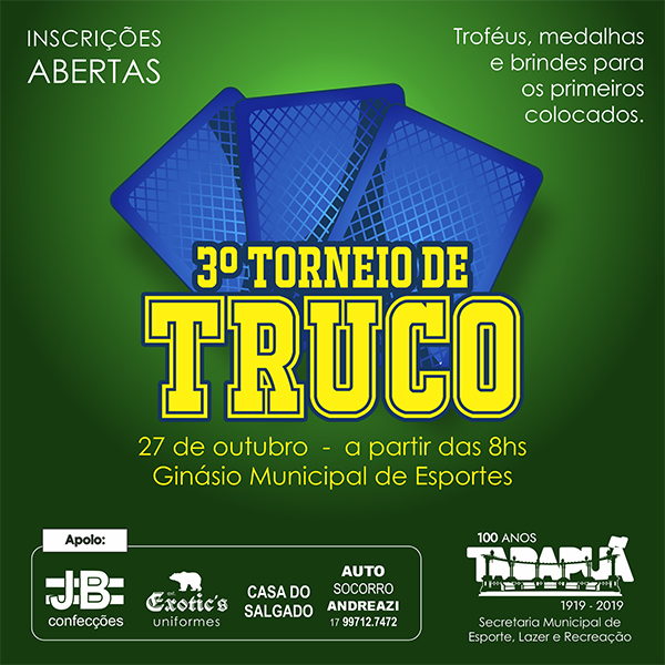 3º Torneio de Truco, no dia 27 de outubro