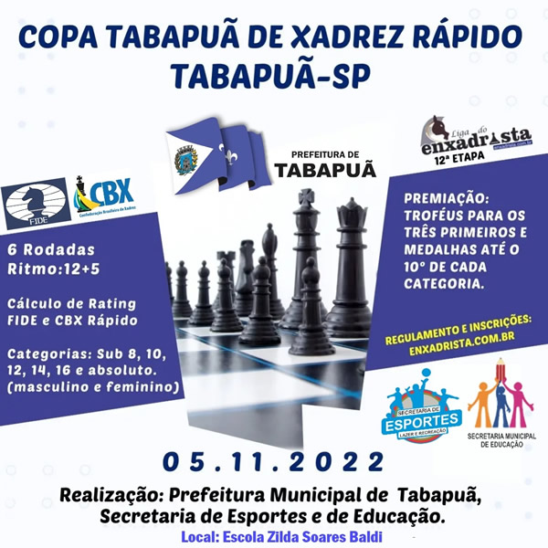 Copa de Xadrez Rápido - Prefeitura Municipal de Tabapuã