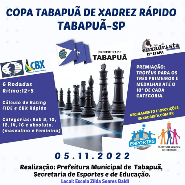 APCEF/SP  Inscreva-se no Torneio de Xadrez On-line Rápido – Etapa Azul  2022 - APCEF/SP