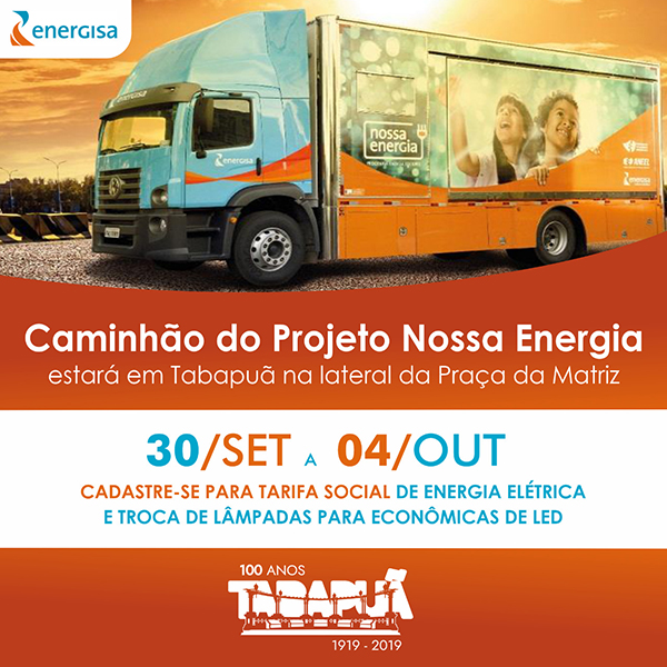 Banner ilustrativo do Caminhão do Projeto Nossa Energia