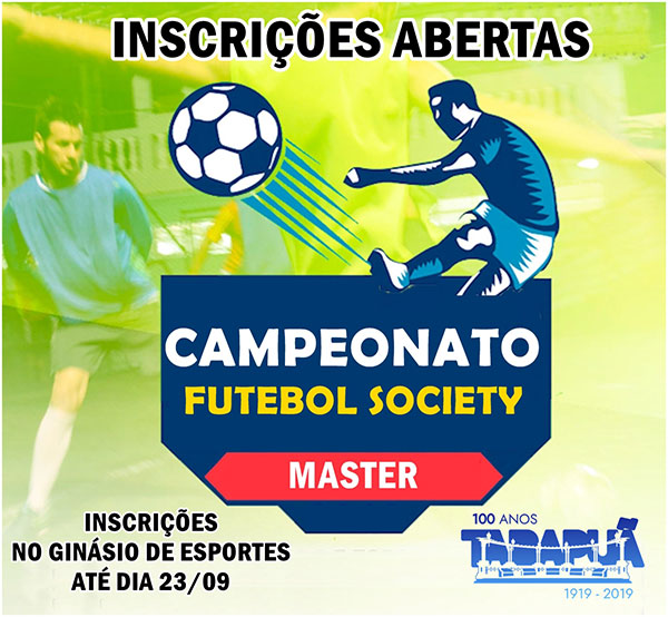 Inscrições abertas para o campeonato futebol society master