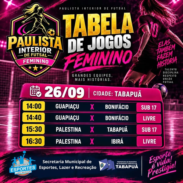 Tabela de jogos feminino