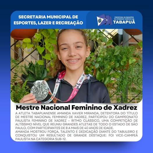 Amanda Xavier Miranda - Mestre Nacional Feminino de Xadrez
