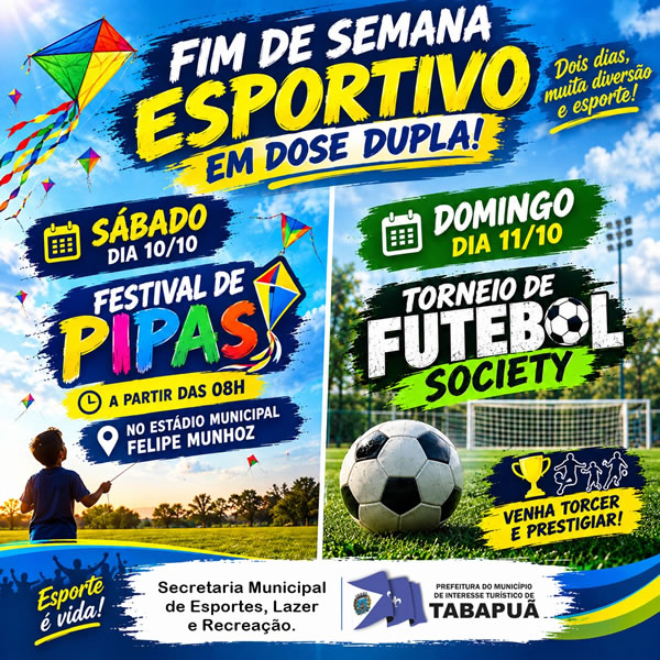 Final de semana esportivo em dose dupla!